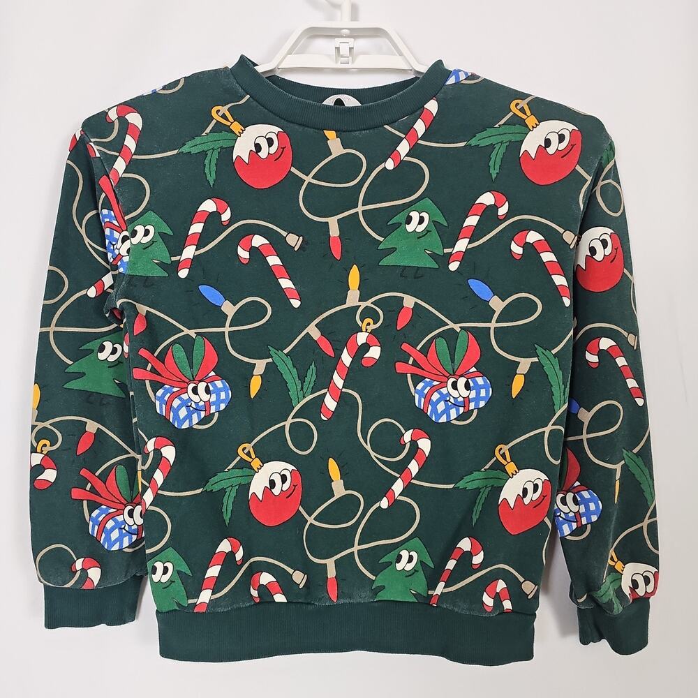 HM Kids Green Christmas Sweatsuit Set Size 10 Holiday Sweatshirt Pants 2PC Boy